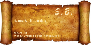 Samek Bianka névjegykártya